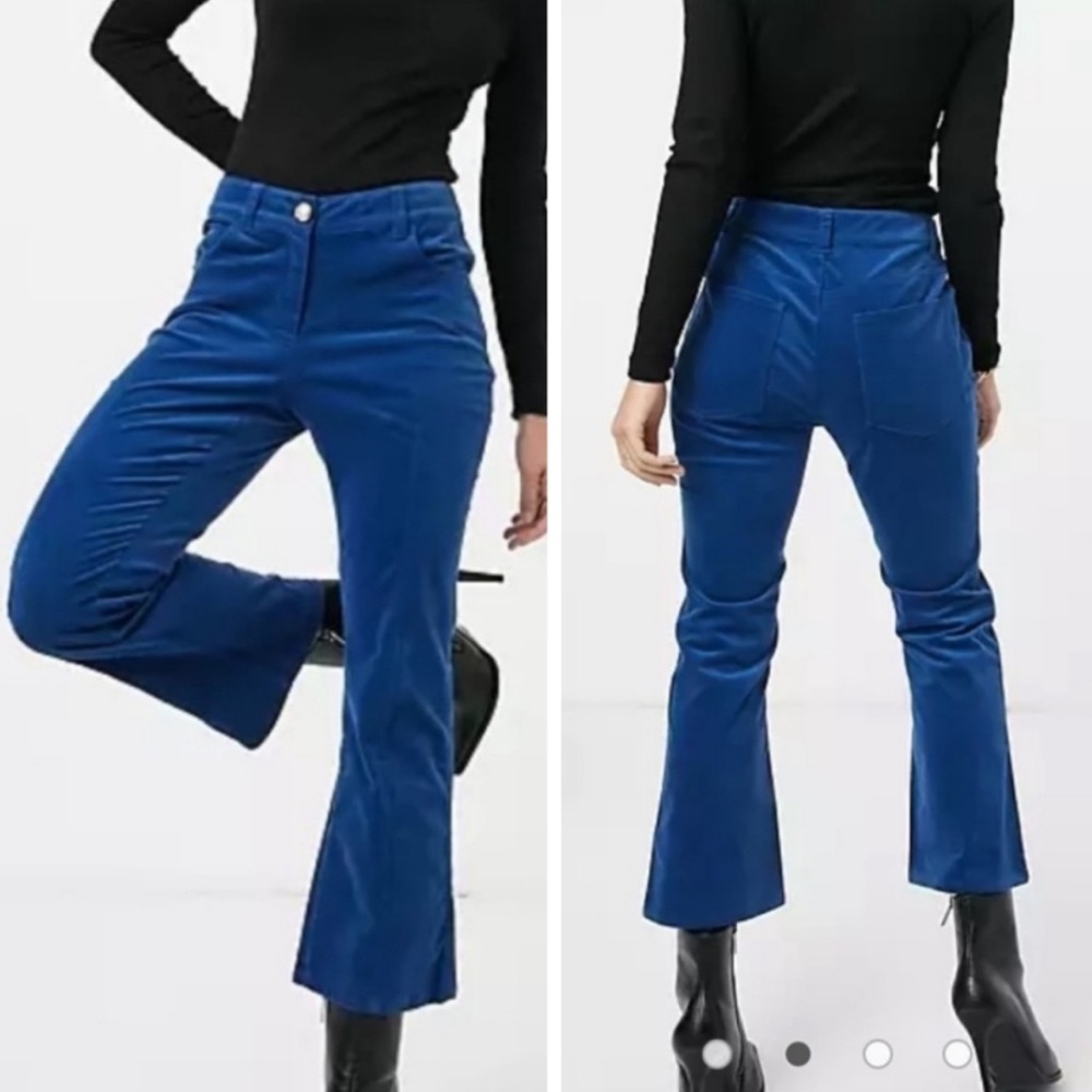 10 Crosby Derek Lam Crosby cropped wide flare leg velvet trousers pants‎ size 6